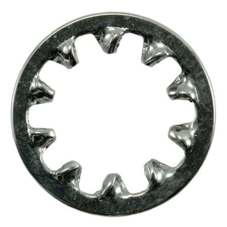 Midwest Fastener Internal Tooth Lock Washer, For Screw Size 3/8 in Steel, Chrome Plated Finish, 10 PK 74386
